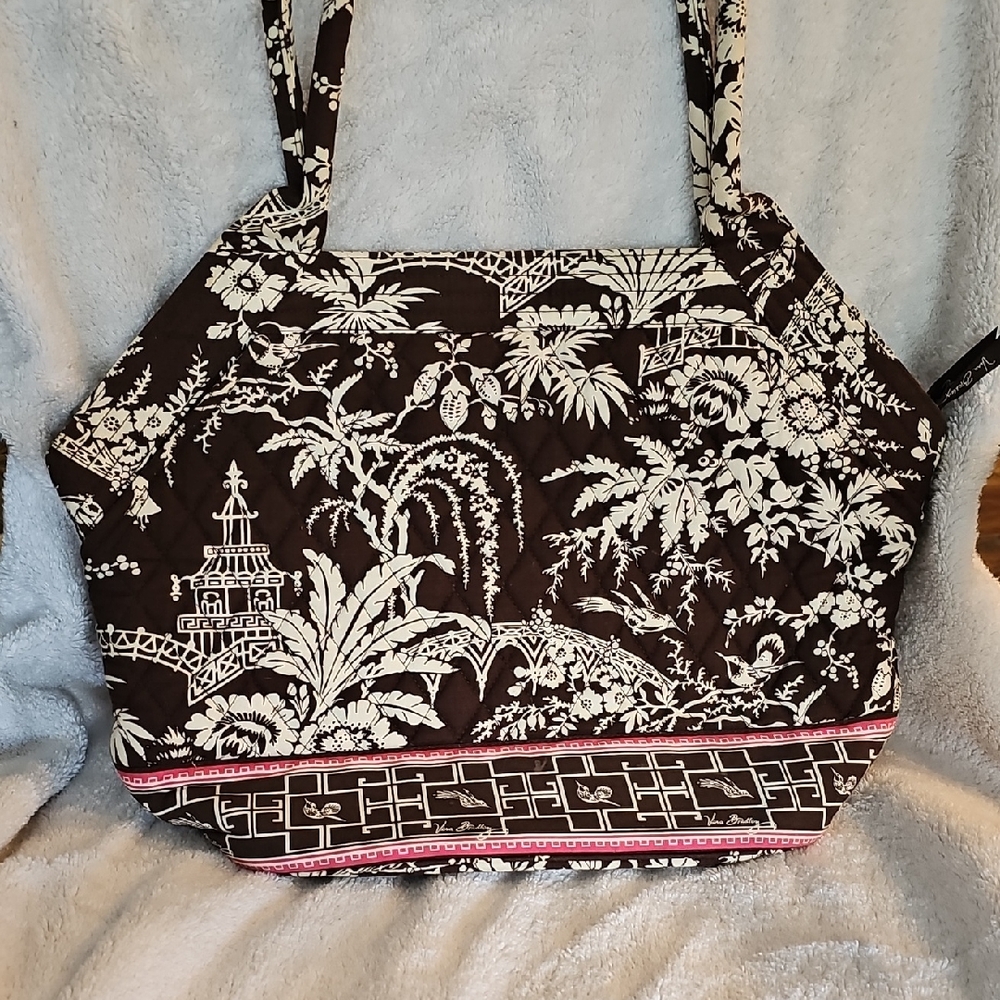 Vera Bradley Black and White Floral Tote